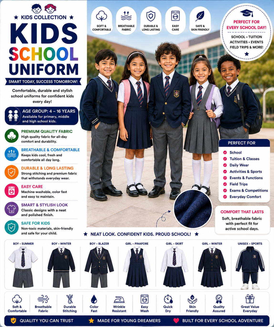 .Kids School Uniform