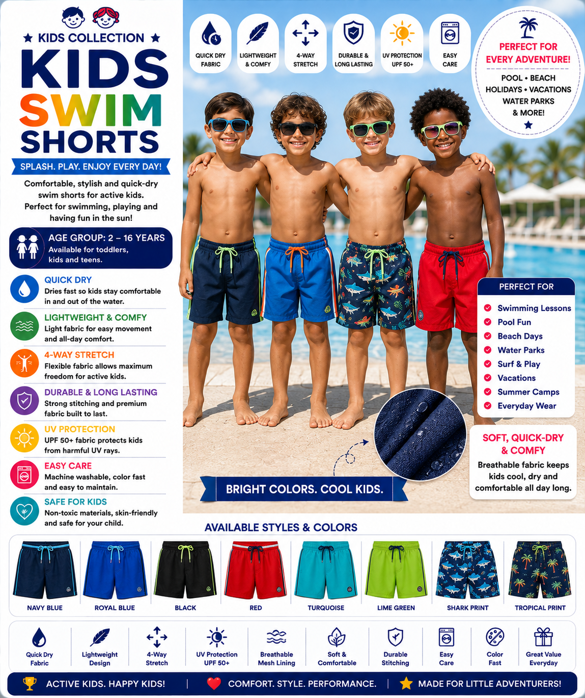 .Kids Swim Shorts