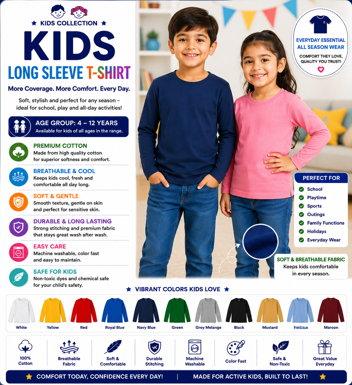 .Kids Long Sleeve T-Shirt