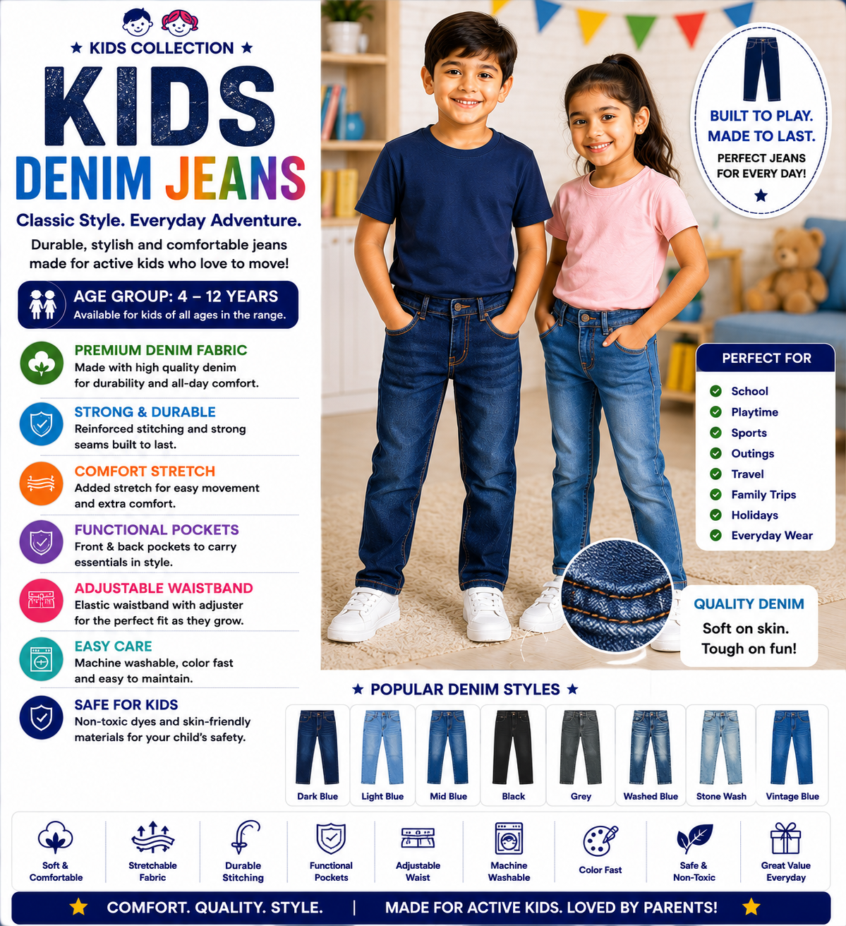 .Kids Denim Jeans