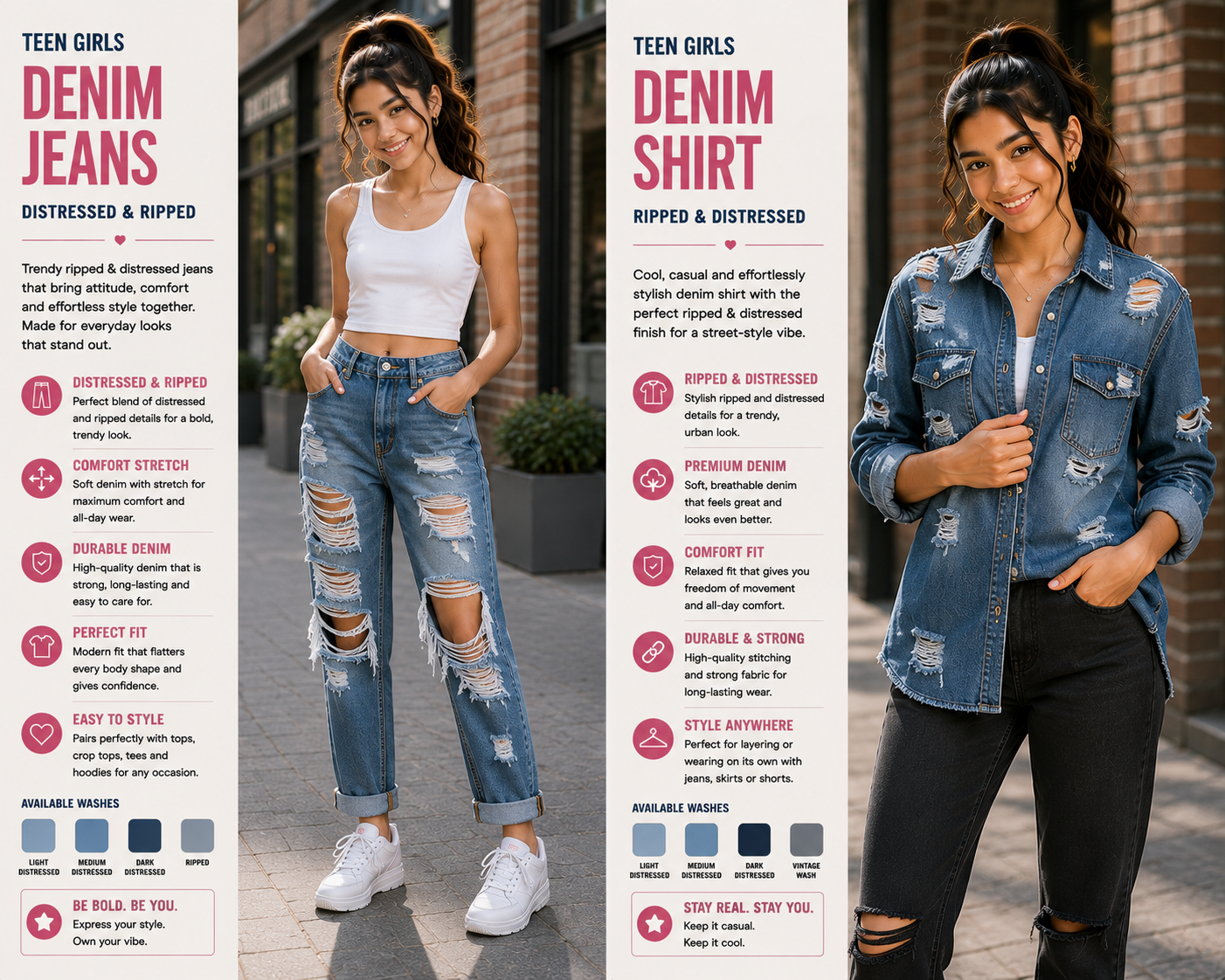 denim jeans distressed