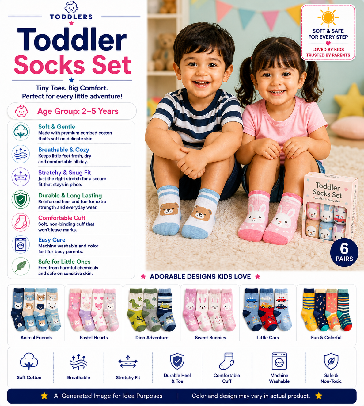 .Toddler Socks Set