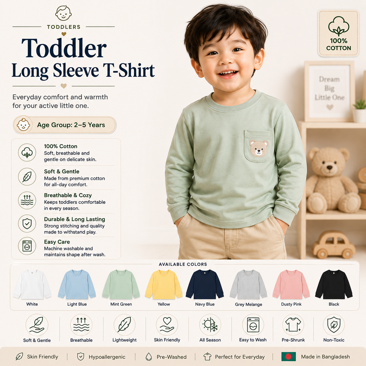 .Toddler Long Sleeve T-Shirt