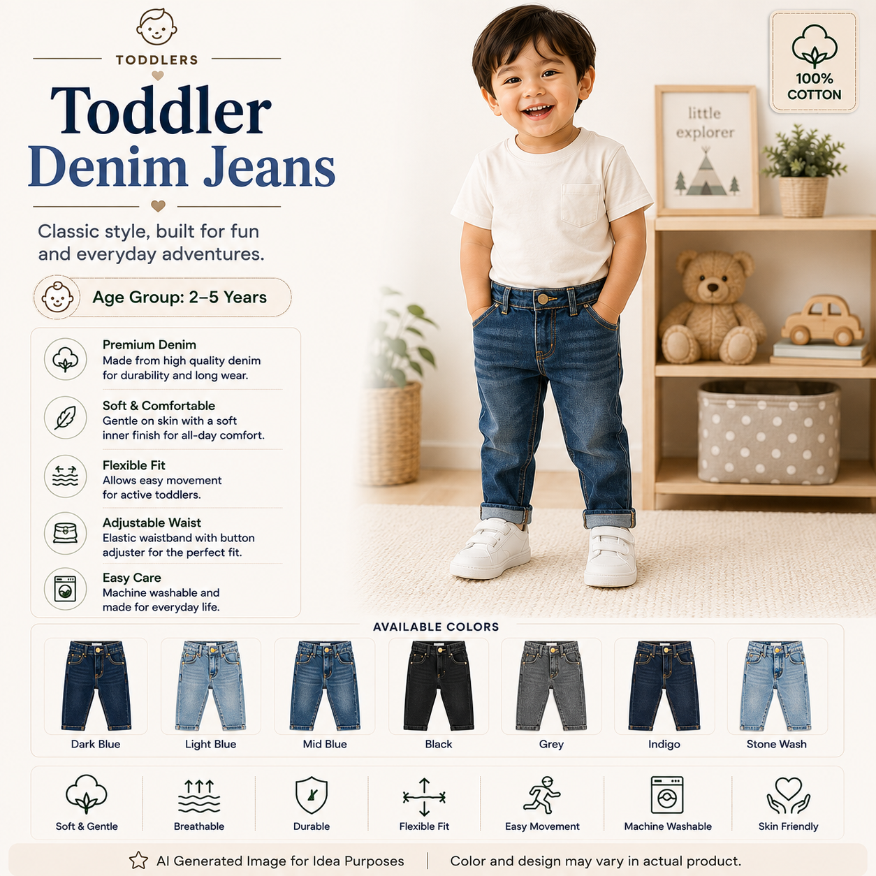 .Toddler Denim Jeans