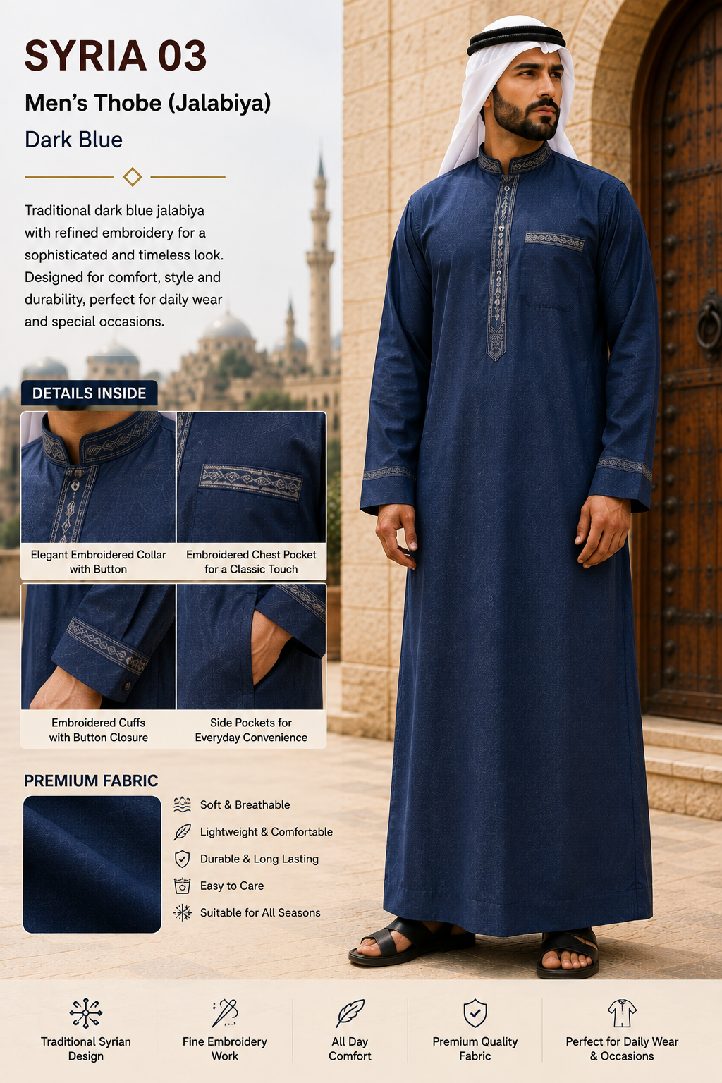 Jalabiya dark blue