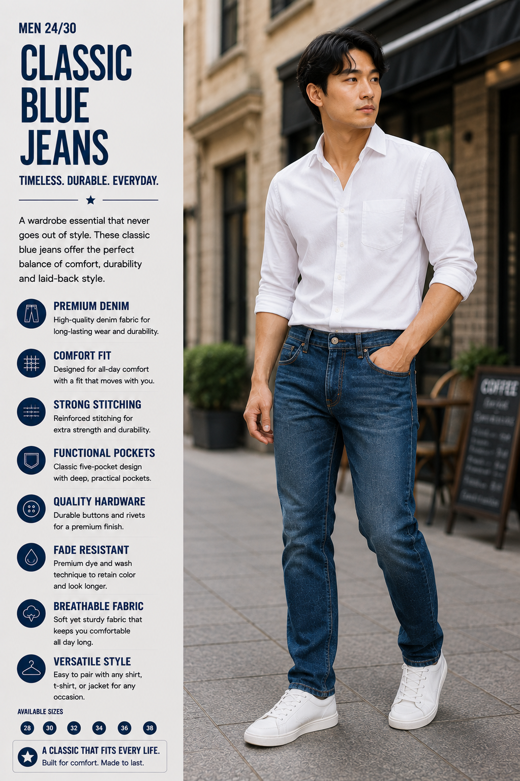 classic blue jeans