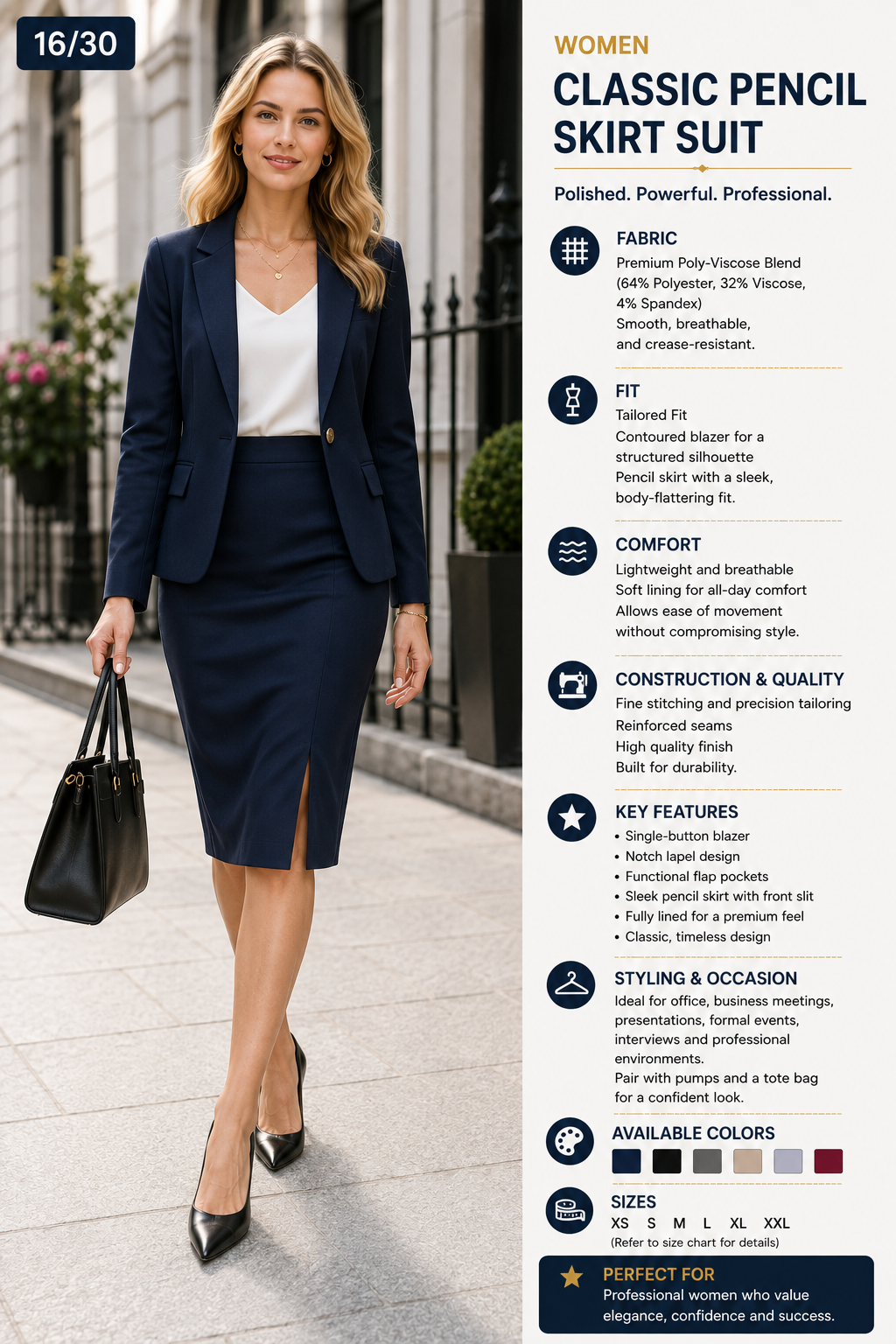 classic pencil skirt suit