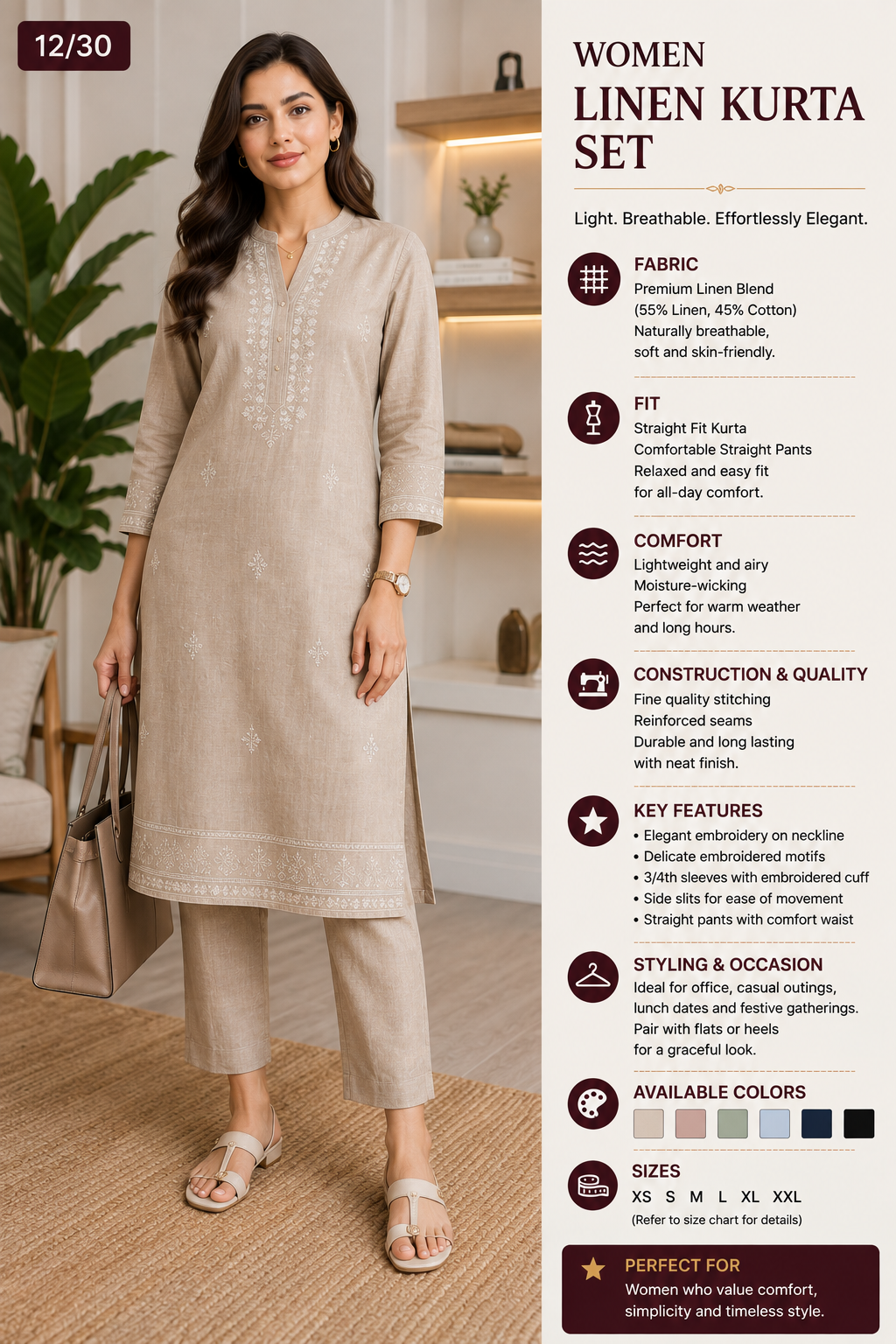 linen kurta set
