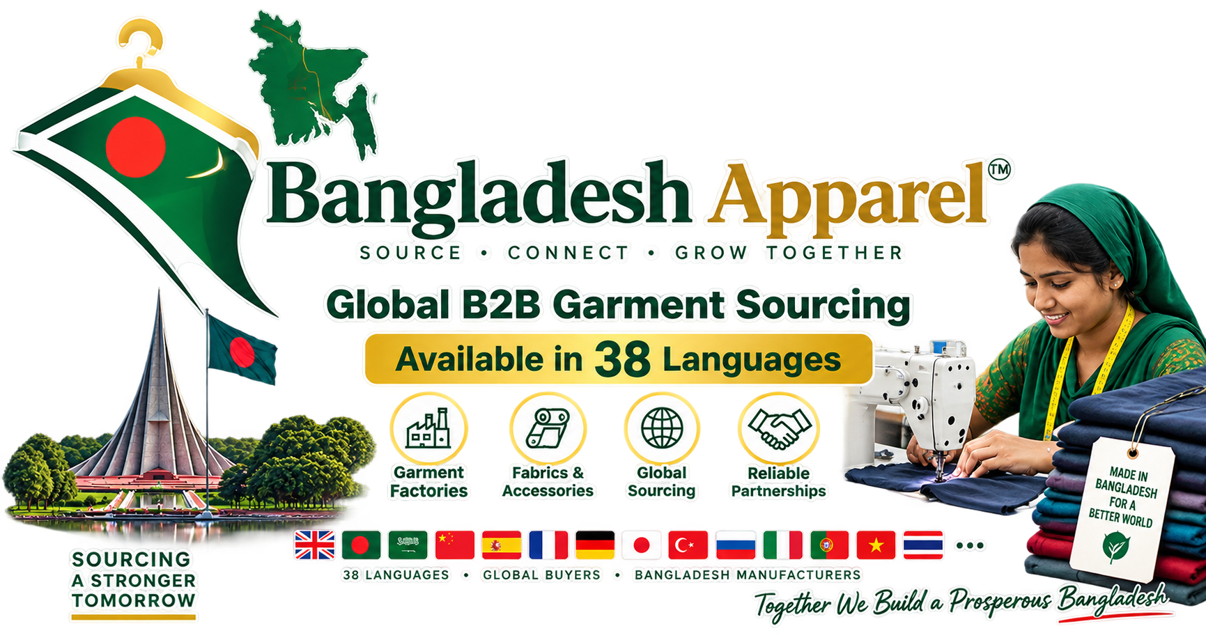 Bangladesh Apparel — Global B2B Garment Sourcing in 38 Languages